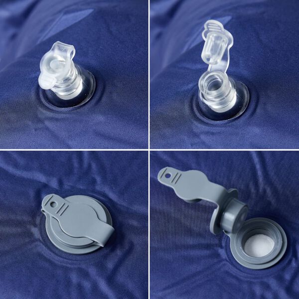 vidaXL Selvoppbl&aring;sende campingmadrass med pute for 1 person marinebl&aring;