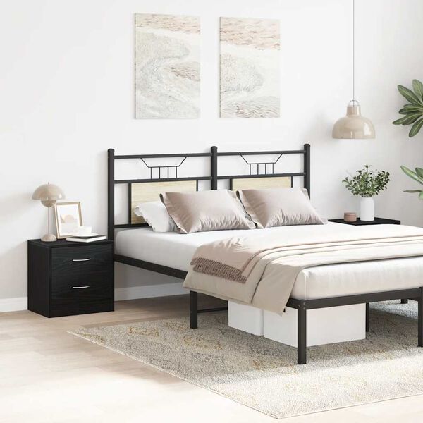 vidaXL Nattbord 2 stk svart eik 40x30x40 cm sponplate