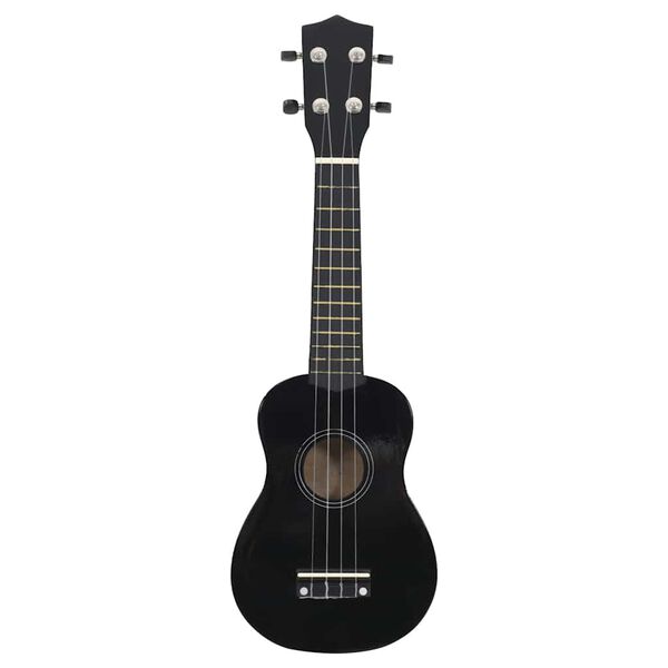 vidaXL Sopran-ukulele sett med veske for barn svart 23"