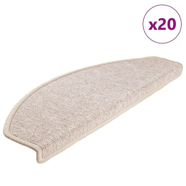 vidaXL Trappematter 20 stk 65x24x4 cm taupe halvrund store