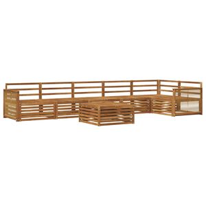 vidaXL Utend&oslash;rs sofa-sett 7 pcs Naturlig Solid akasietre