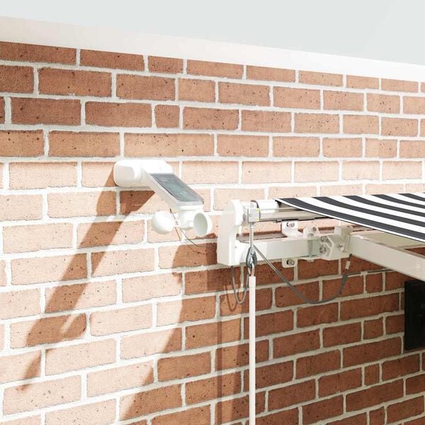 vidaXL Automatisk uttrekkbar markise LED antrasitt og hvit 450x300 cm