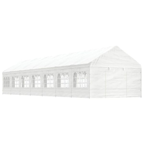 vidaXL Paviljong med tak hvit 15,61x4,08x3,22 m polyetylen