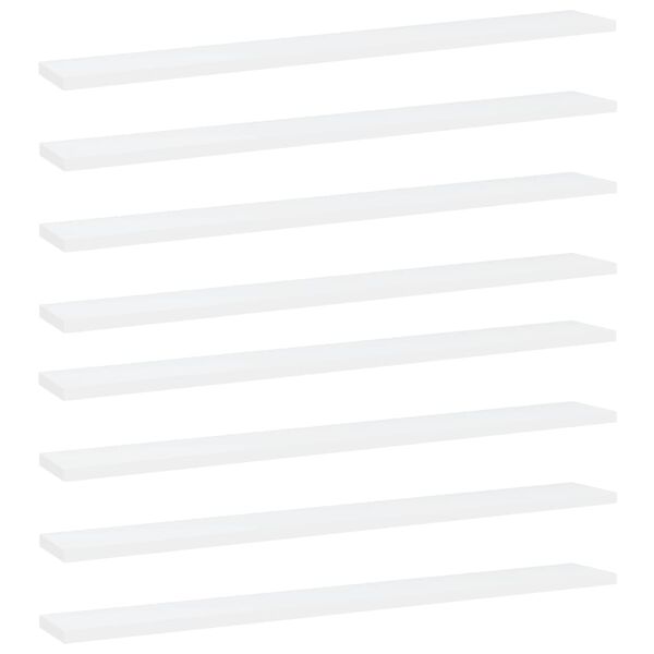 vidaXL Hylleplater 8 stk hvit 80x10x1,5 cm sponplate
