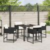 vidaXL Hage Spisegruppe med pute 5 pcs Lysegrå Poly rattan