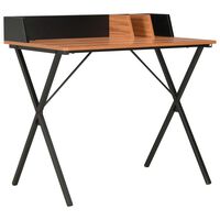vidaXL Skrivebord svart og brun 80x50x84 cm
