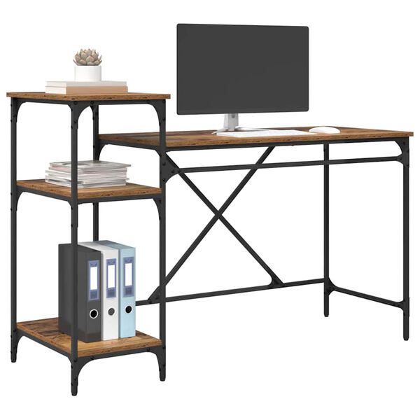 vidaXL Skrivebord Gamle tre 135 x 50 x 90 cm Konstruert tre