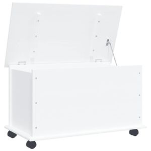 vidaXL Oppbevaringskiste med hjul ALTA hvit 73x39,5x43 cm heltre furu