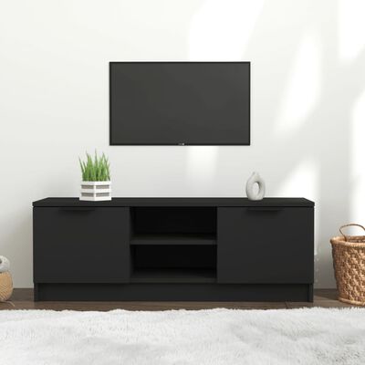 vidaXL TV-benk svart 102x35x36,5 cm konstruert tre