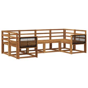 vidaXL Utend&oslash;rs sofa-sett 6 pcs Naturlig Solid akasietre