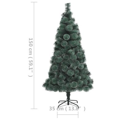 vidaXL Forhåndsbelyst kunstig juletre med stativ grønn 150 cm PET