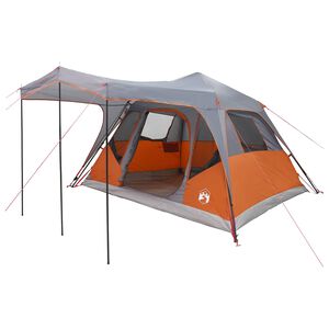 vidaXL Familietelt Gr&aring; og Oransje 305 x 275 x 190 cm Polyester og st&aring;l