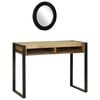 vidaXL Sminkebord med hylle Brun 100 x 50 x 75 cm Massivt mangotre