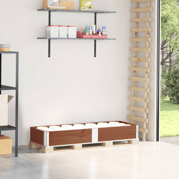 vidaXL Pallekarmer brun 150x50 cm heltre furu