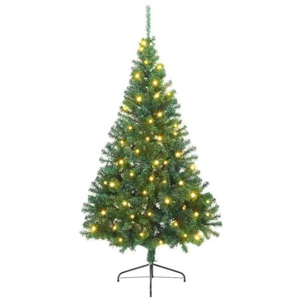 vidaXL Kunstig Forh&aring;ndsopplyst Juletre med 300 LED gr&oslash;nn 210 cm PVC