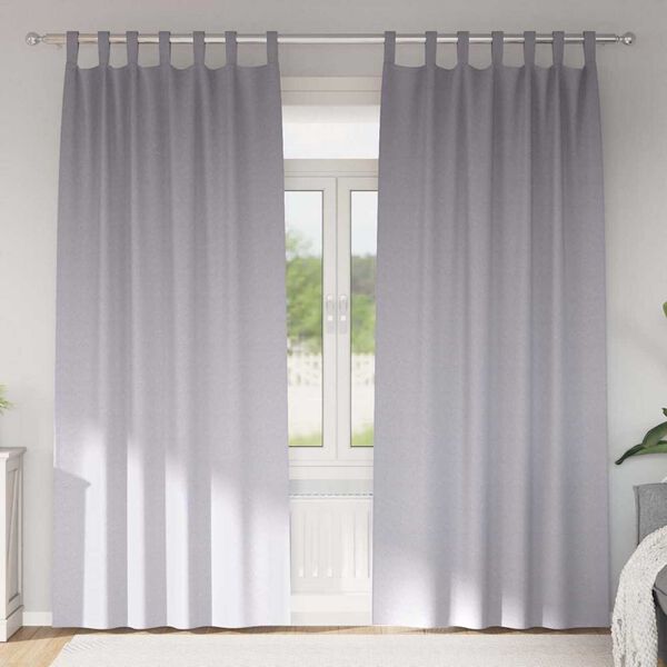 vidaXL M&oslash;rkleggende Gardiner med Ringer 2 pcs Metall Gr&aring; 225 x 140 cm