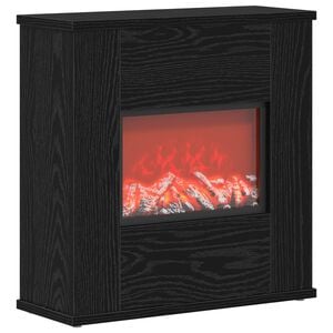 vidaXL Elektrisk peis Svart eik 47 x 18 x 48 cm Konstruert tre
