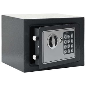 vidaXL Digital safe med l&aring;s M&oslash;rke gr&aring; 23 x 17 x 17 cm St&aring;l