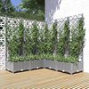 vidaXL Plantekasse med espalier lysegr&aring; 120x120x121,5 cm PP