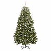 vidaXL Kunstig juletre med 300 LED gr&oslash;nn 180 cm PVC og metall