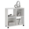 FMD Hylle p&aring; svingbare hjul med 4 rom hvit
