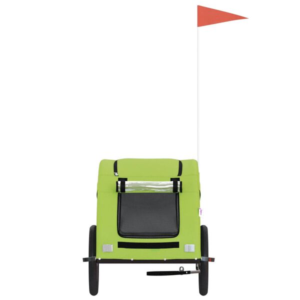 vidaXL Kj&aelig;ledyrsykkelhenger gr&oslash;nn oxfordstoff og jern