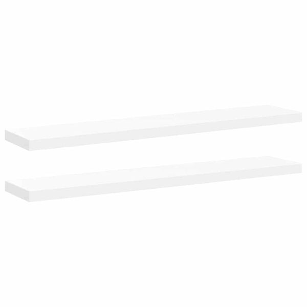 vidaXL Flytende vegghyller 2 stk hvit 120x23,5x3,8 cm MDF
