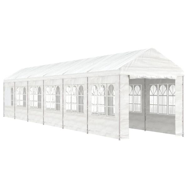 vidaXL Paviljong med tak hvit 13,38x2,28x2,69 m polyetylen