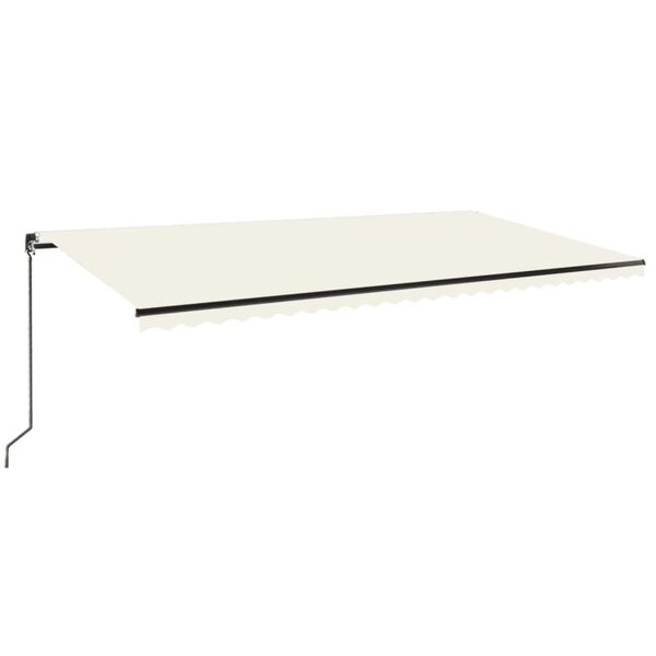 vidaXL Manuell uttrekkbar markise med LED 600x350 cm kremhvit