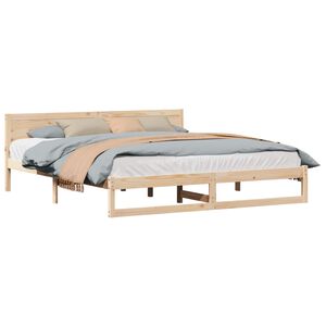 vidaXL Sengestamme med hodegjerde Naturlig 200 x 200 cm Massiv furu