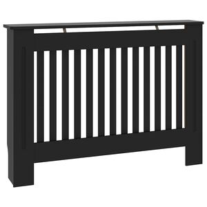 vidaXL Radiatordeksel svart 112x19x81,5 cm konstruert tre