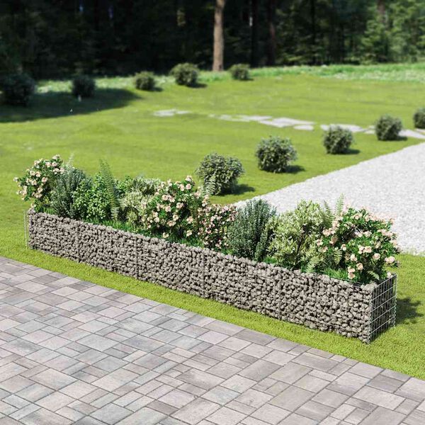 vidaXL Gabion h&oslash;ybed galvanisert st&aring;l 450x50x50 cm
