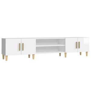 vidaXL TV-benk h&oslash;yglans hvit 180x31,5x40 cm konstruert tre