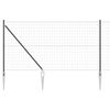vidaXL Euro-gjerde med pigger 10 x 1,2 m PVC-belagt st&aring;l Gr&aring; Mesh