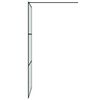 vidaXL Dusjvegg svart 90x195 cm frostet ESG-glass