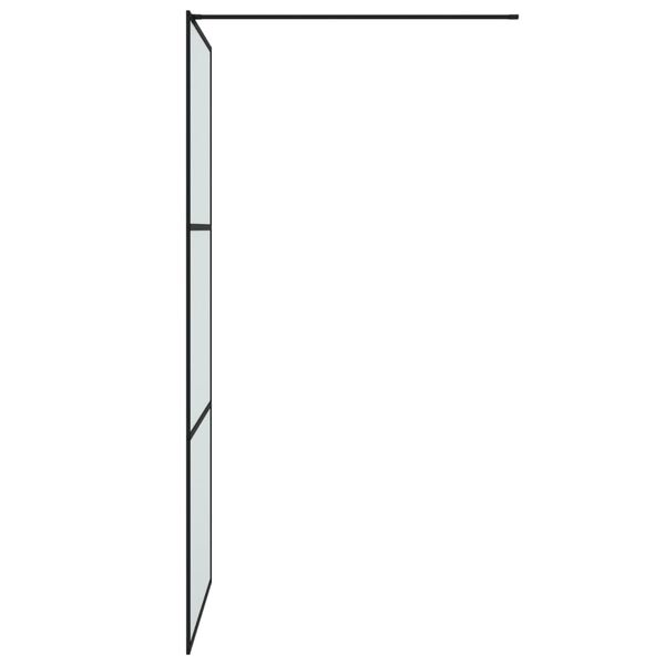 vidaXL Dusjvegg svart 90x195 cm frostet ESG-glass
