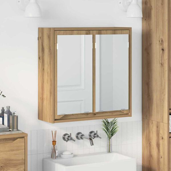 vidaXL Baderomsspeilskap Artisan Eik 60 x 20 x 60 cm Konstruert tre