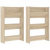 vidaXL Veggskoskap 2 stk hvit og sonoma eik 60x18x90 cm sponplater