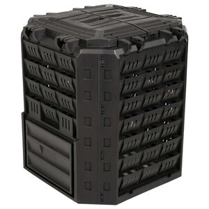 vidaXL Hagekomposterer Svart 71 x 71 x 81,5 cm 100% PP