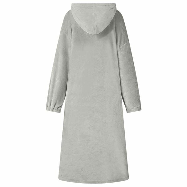 vidaXL Teppe-hettegenser Gr&aring; l Flanell