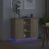 vidaXL LED sideboard Sonoma eik 90 x 32 x 75 cm Konstruert tre