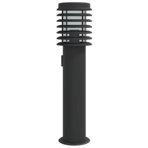 vidaXL Utend&oslash;rs gulvlampe med uttak svart 60 cm rustfritt st&aring;l