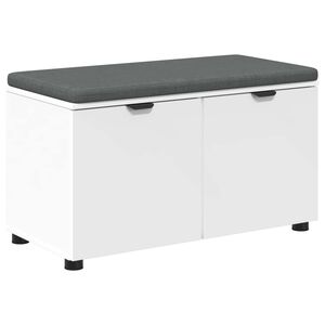 vidaXL Gangbenk Hvit 80 x 38 x 46 cm Konstruert treverk og stoff