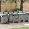 vidaXL Hage Spisestue Set med Puter med pute 17 pcs Lysegr&aring; PP