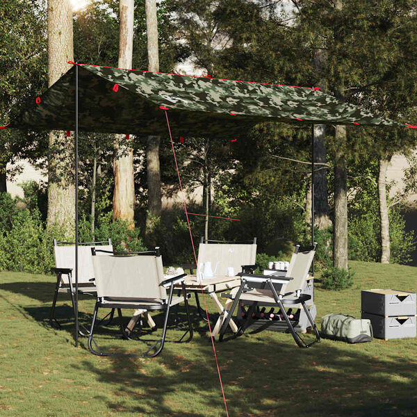 vidaXL Campingpresenning kamuflasje 306x306 cm vanntett