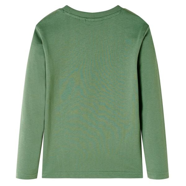 T-skjorte for barn med lange ermer lysekaki 128