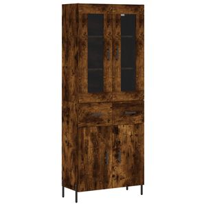 vidaXL Highboard r&oslash;kt eik 69,5x34x180 cm konstruert tre