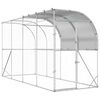 vidaXL H&oslash;nsehus mot vegg S&oslash;lv 400 x 100 x 215 cm Galvanisert st&aring;l
