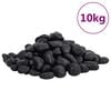 vidaXL Polerte sm&aring;stein 10 kg svart 2-5 cm