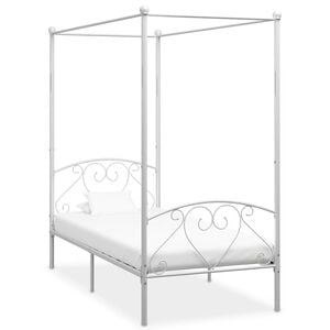 vidaXL Himmelsengeramme hvit metall 90x200 cm